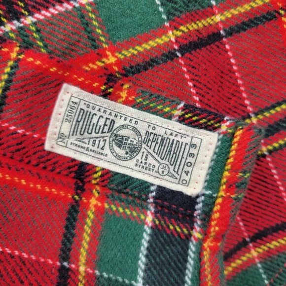 LL Bean Signature Flannel Shirt Mens Small Red Plaid Slim Fit Organic Cotton - Picture 9 of 14